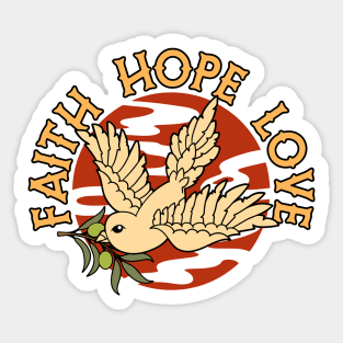 Christian Apparel Clothing Gifts - Faith Hope Love Sticker
